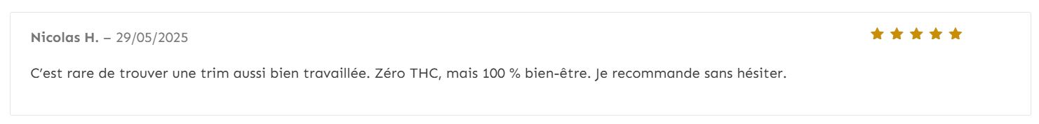 Avis trim 0% THC 