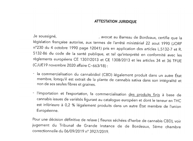 Statut légal du CBD en France