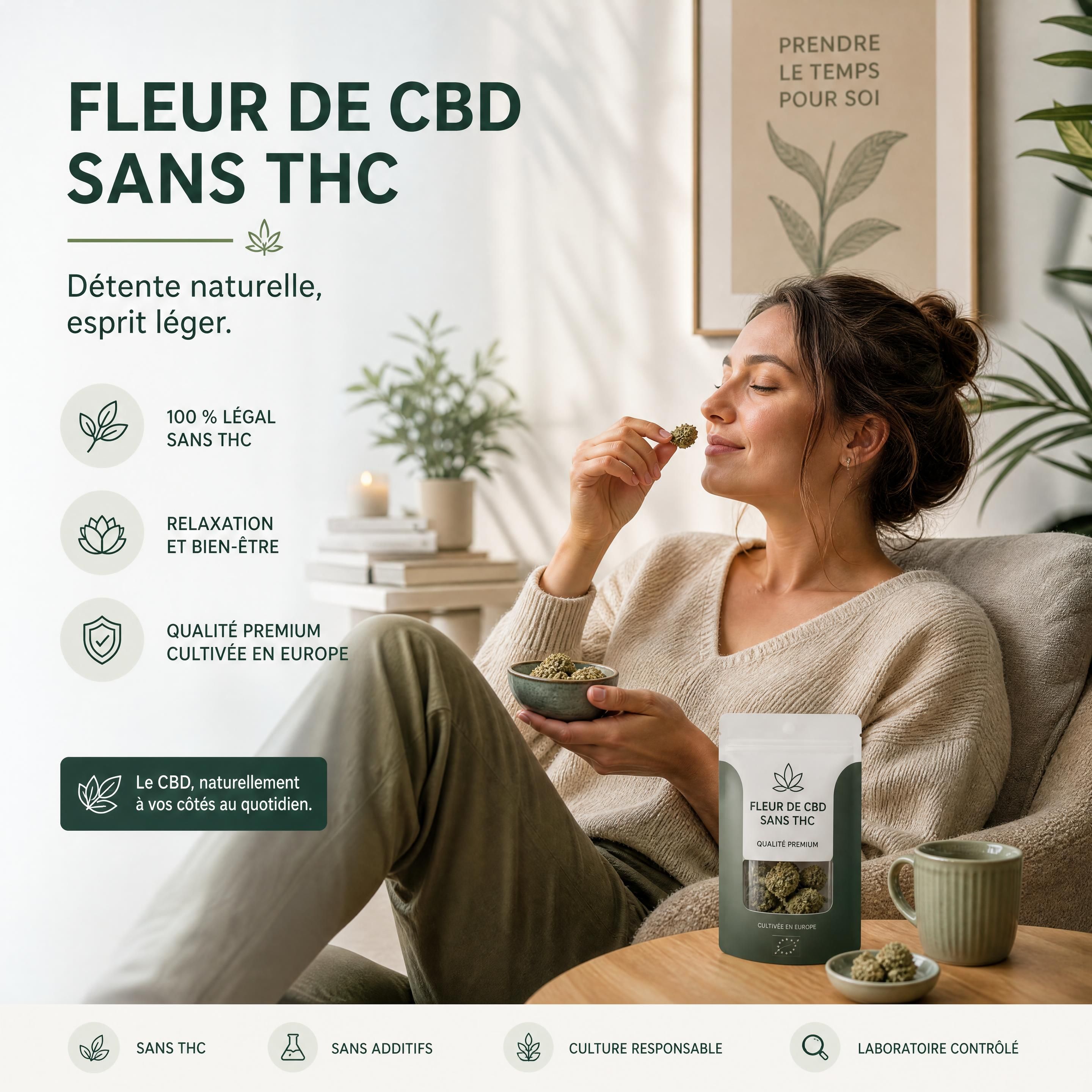 Effet de la fleur CBD sans THC en 2026