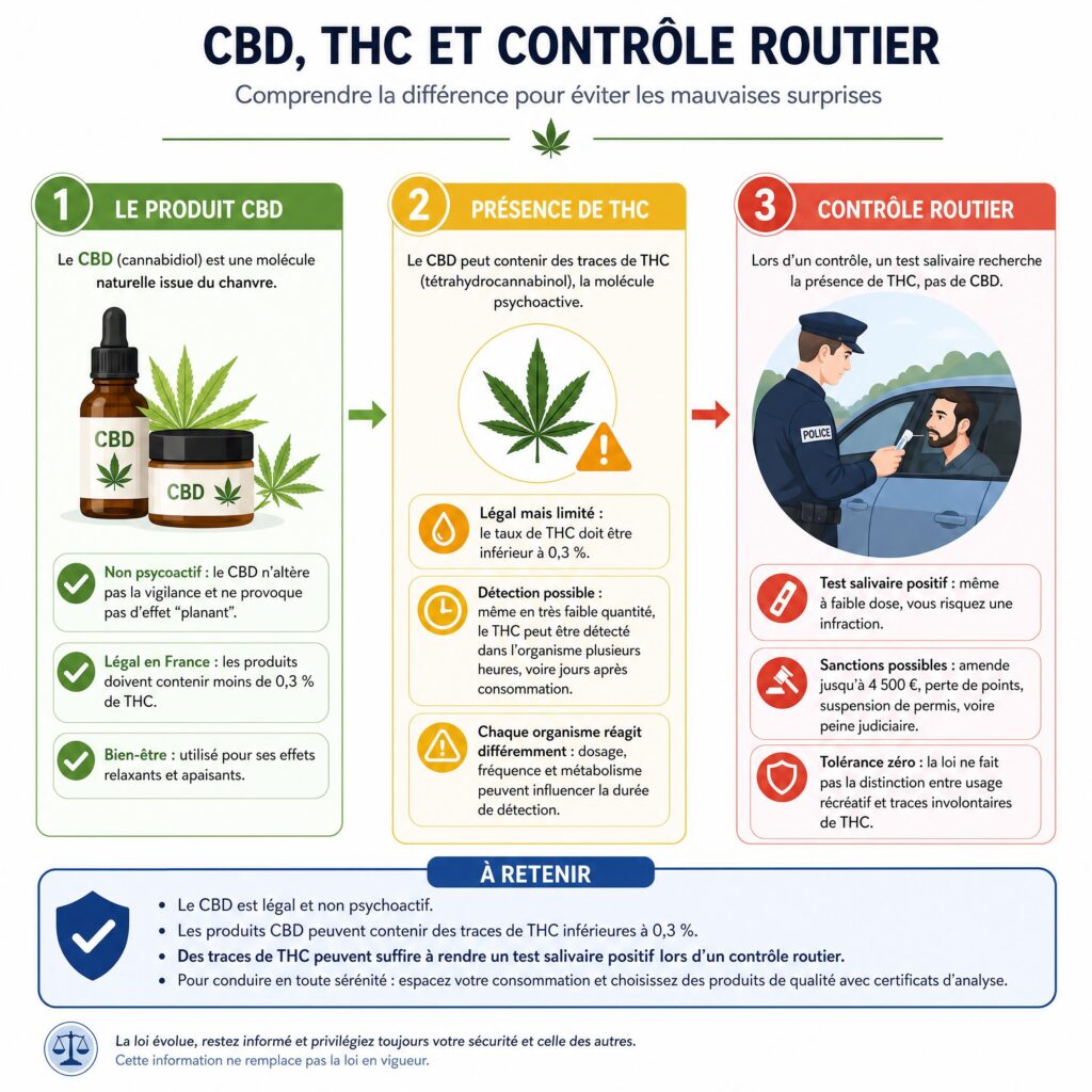 Fleur CBD zéro THC et dépistage salivaire