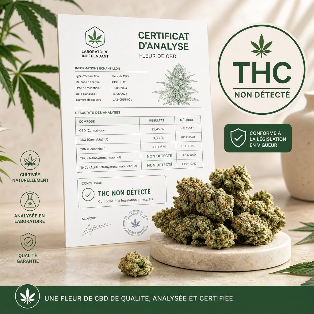 Fleur CBD zéro THC et dépistage salivaire