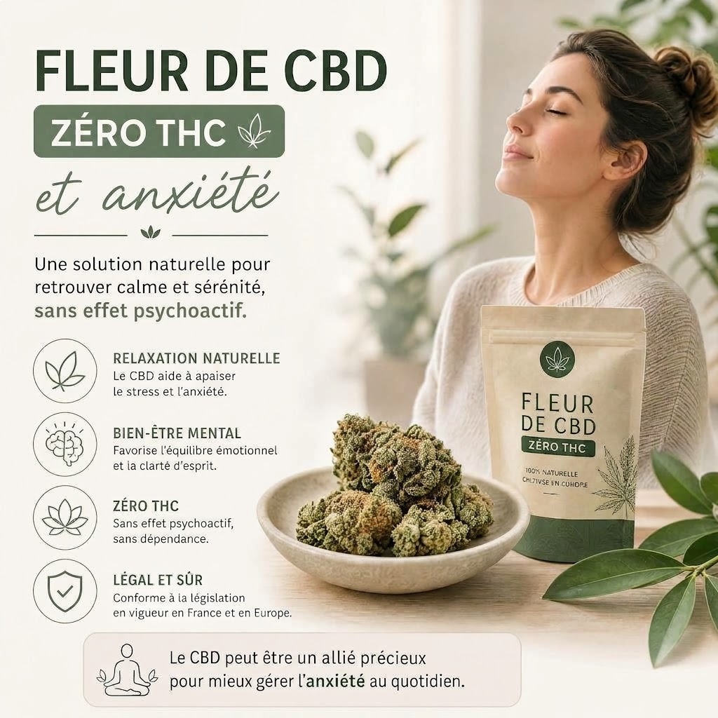 Fleur de CBD sans THC et anxiété en 2026
