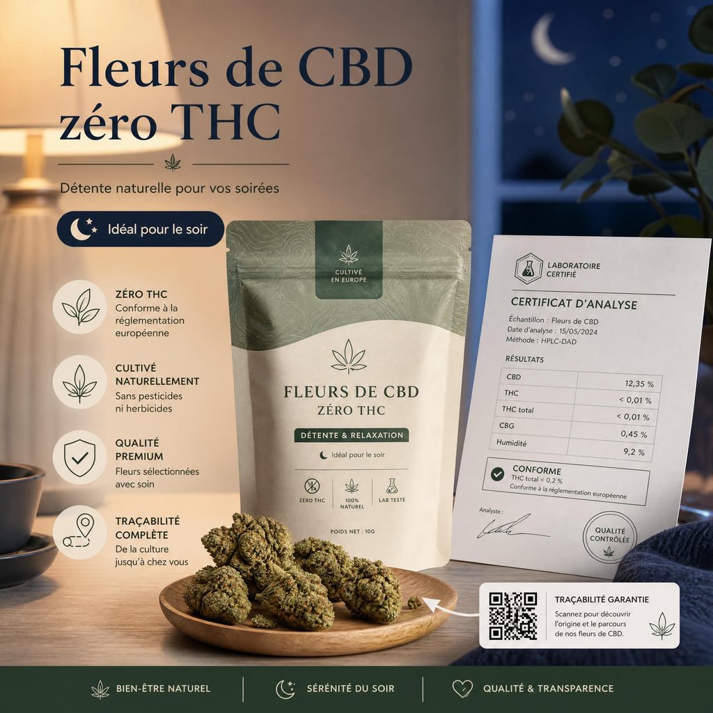 Fleur de CBD zéro THC pour dormir